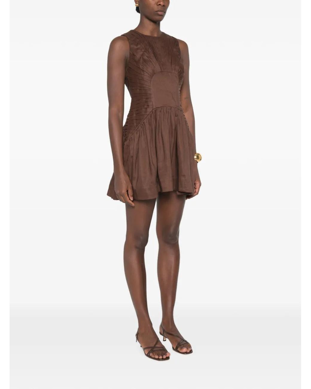 Aje. Brown Medea Mini Dress