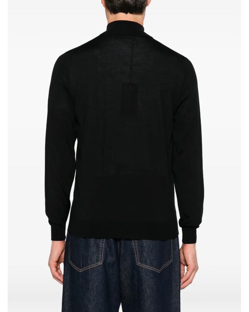 FILIPPO DE LAURENTIIS Black Button-Up Cardigan for men