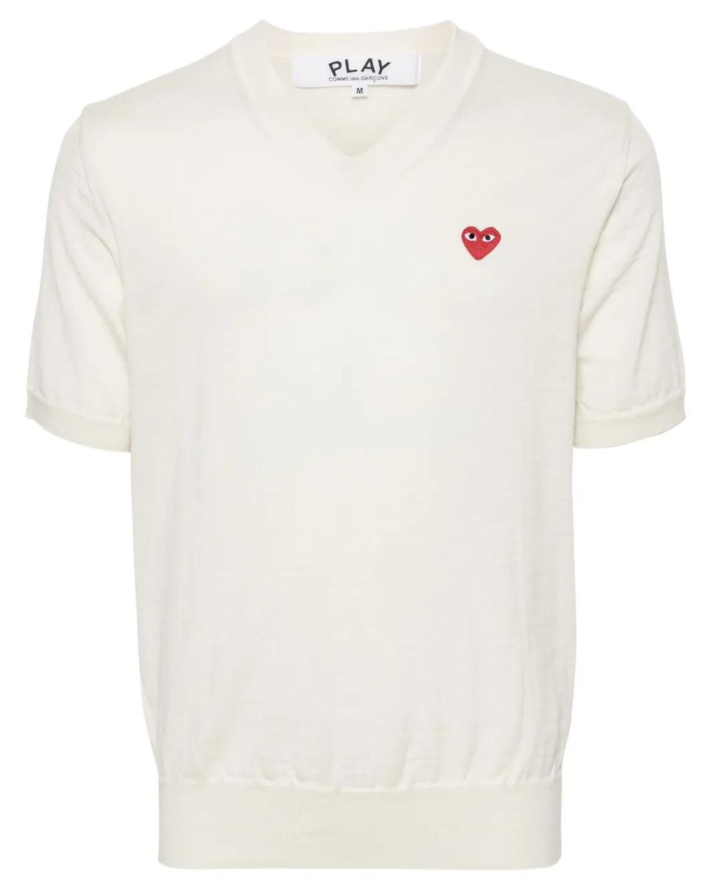 Pull À Patch Cœur COMME DES GARÇONS PLAY en coloris White