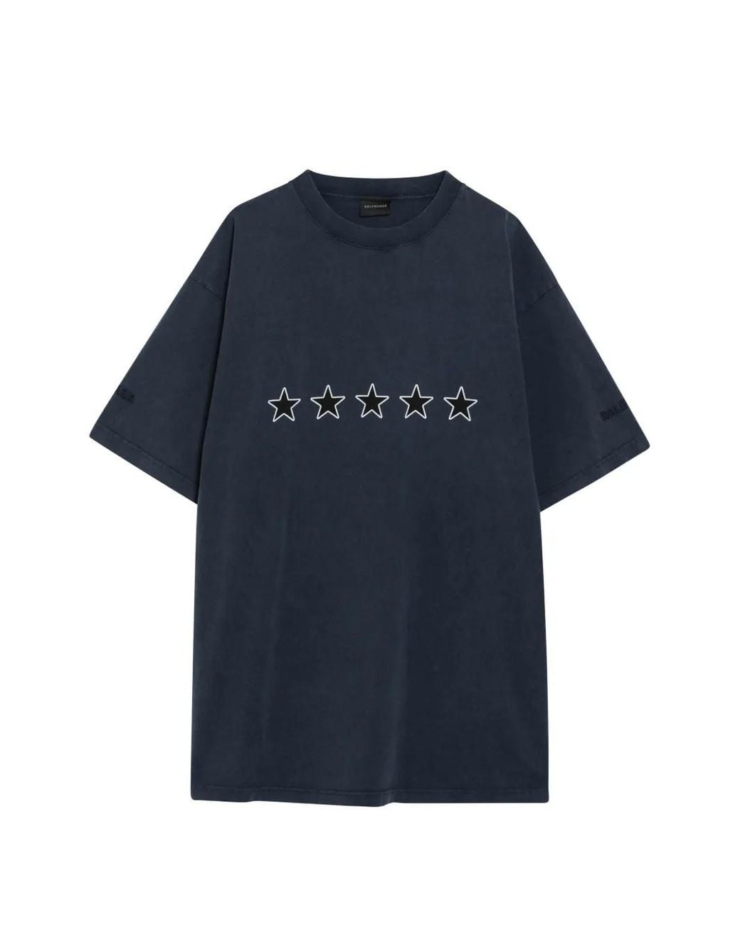 Balenciaga Blue Graphic-Print T-Shirt for men