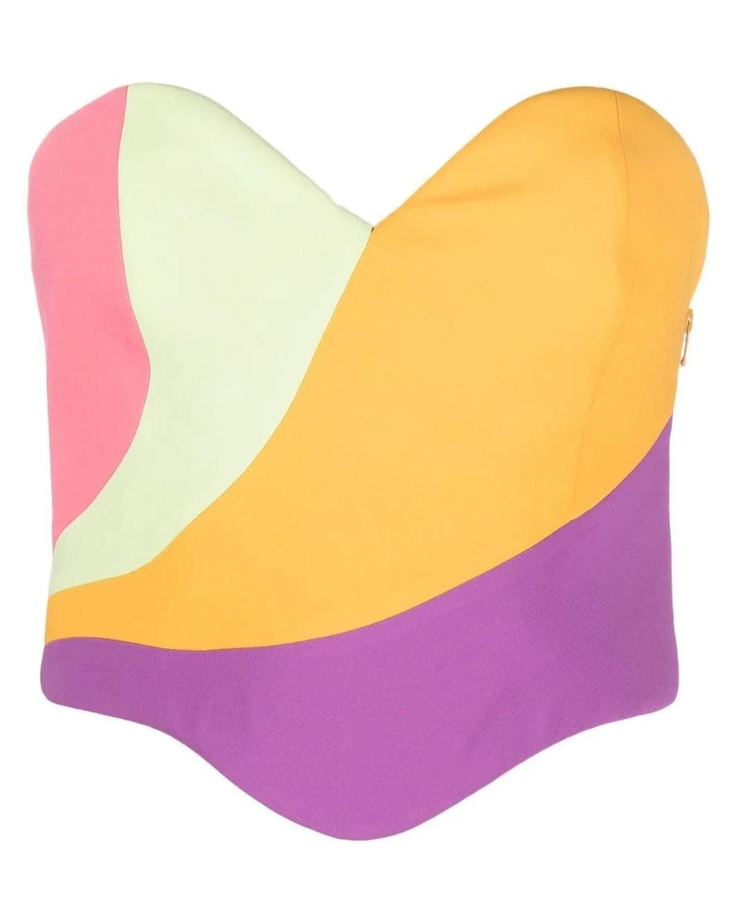 Moschino Purple Color Block Bustier Top