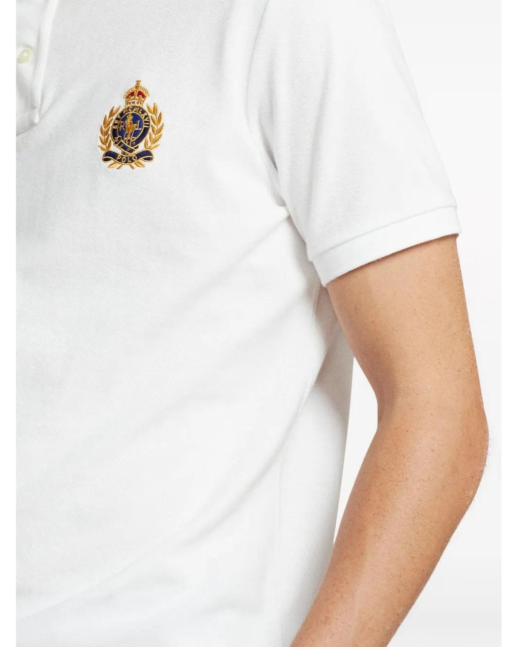 Polo Ralph Lauren Triple Pony-Embroidered Cotton Polo Shirt in White ...