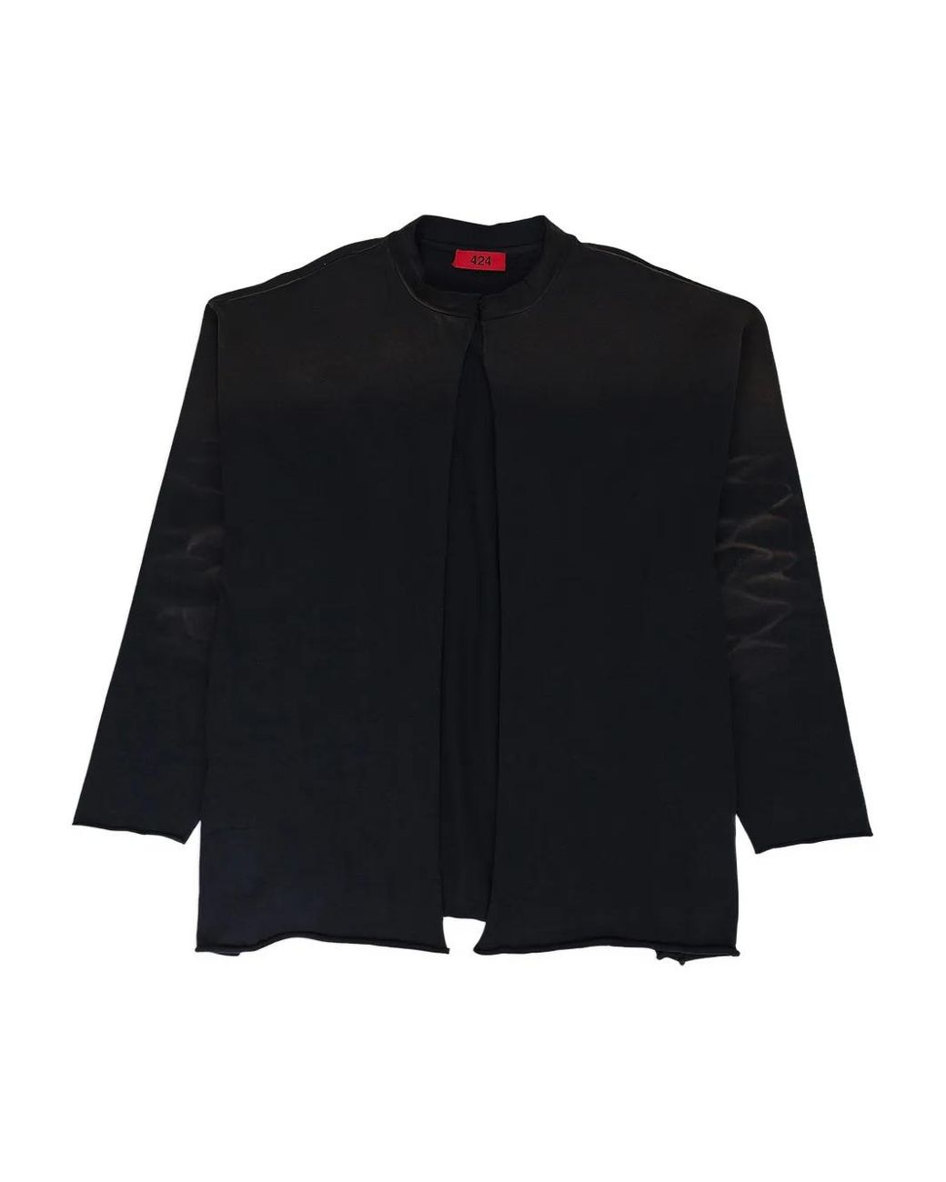 424 Black Whiskering-Effect Jacket for men