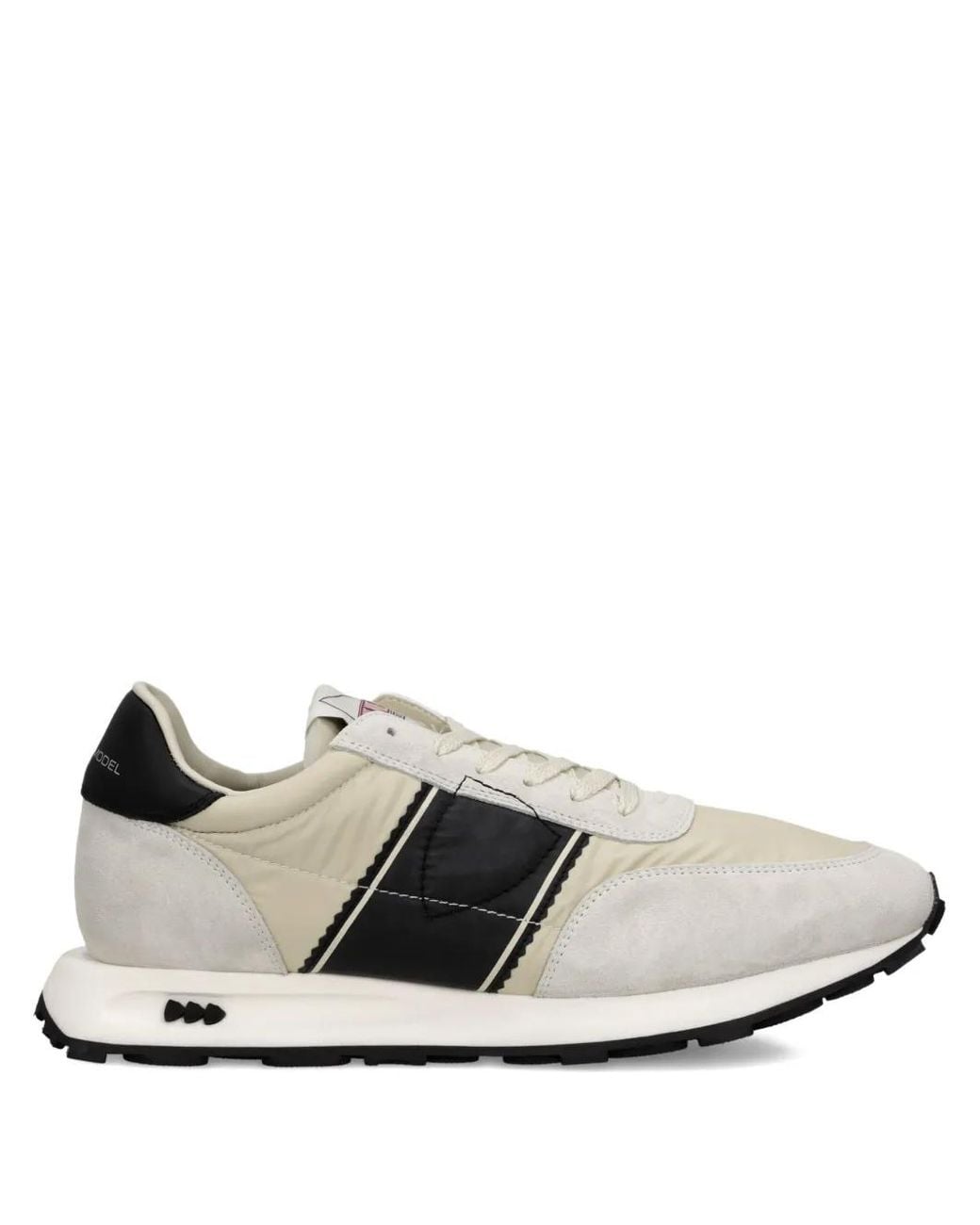 Philippe Model White Suede-Panelled Sneakers for men