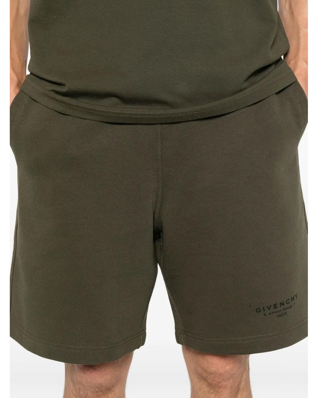 Bermuda En Molleton À Imprimé Stamp Givenchy pour homme en coloris Green