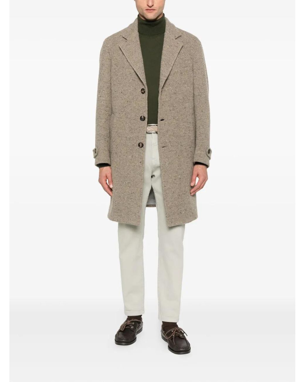 Eleventy Gray Single-Breasted Coat for men