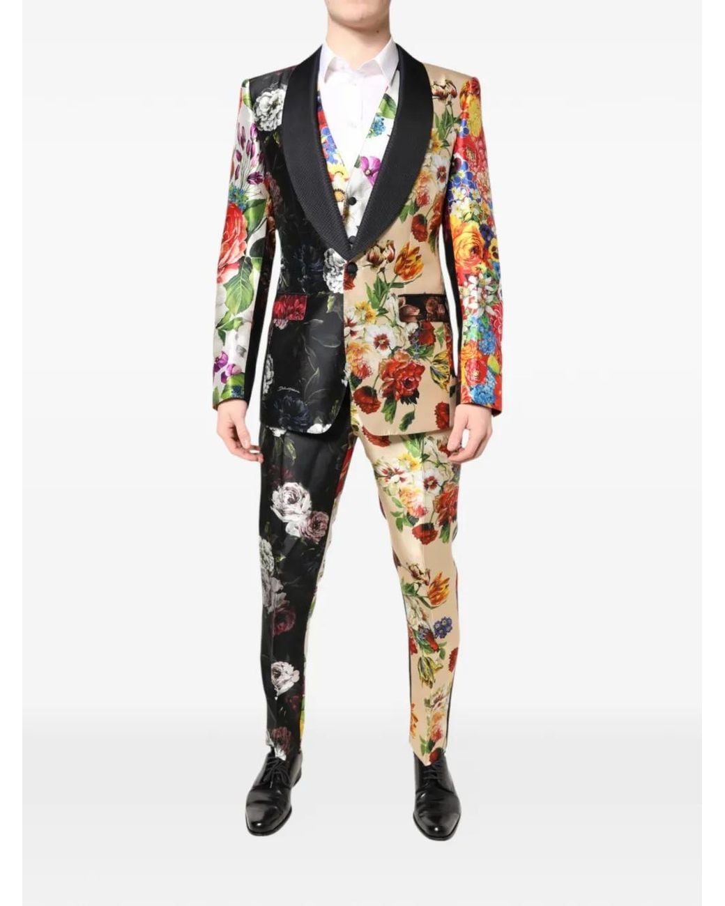 Dolce & Gabbana Black Costume À Fleurs for men