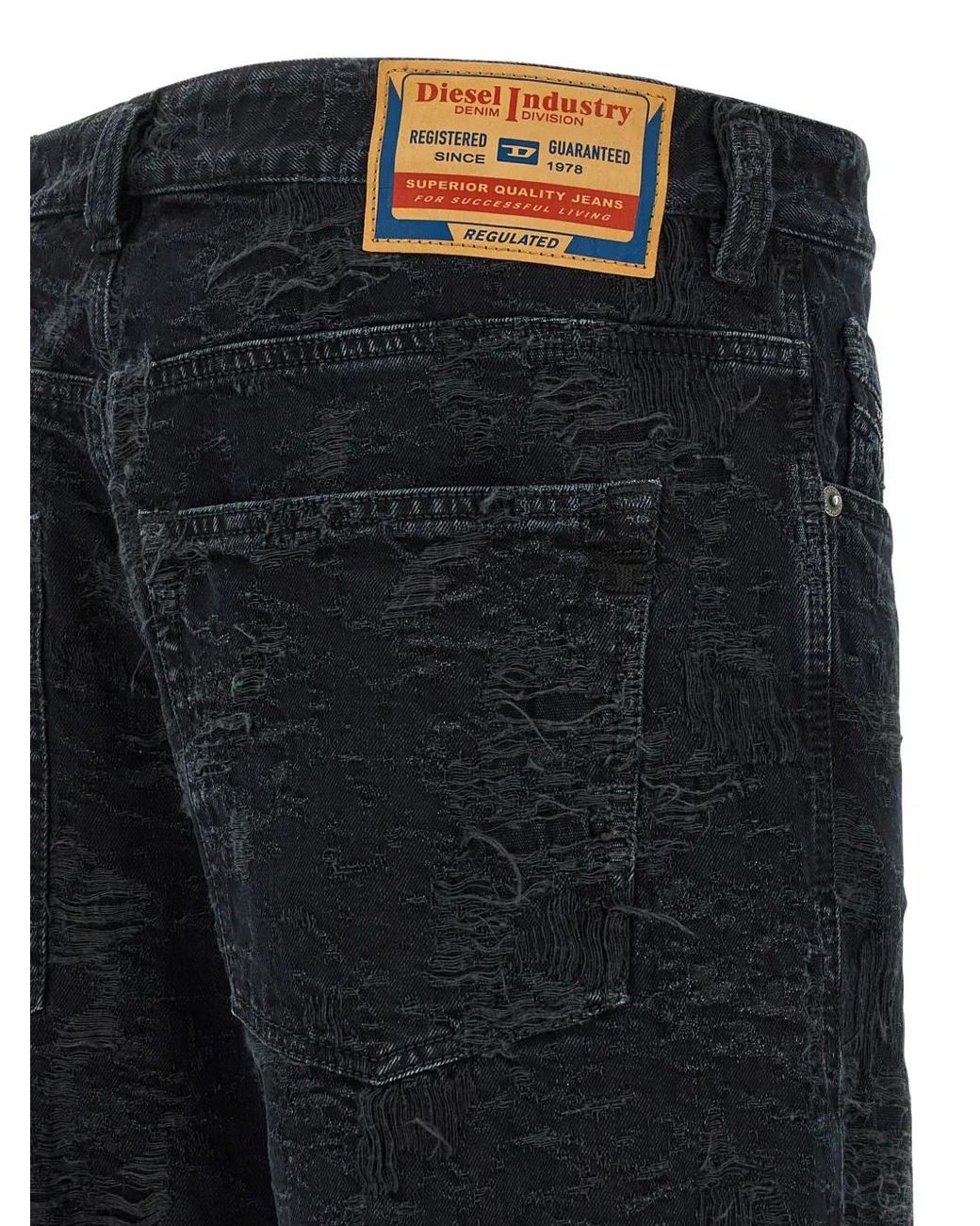 Vaqueros Con Efecto Destruido DIESEL de hombre de color Black