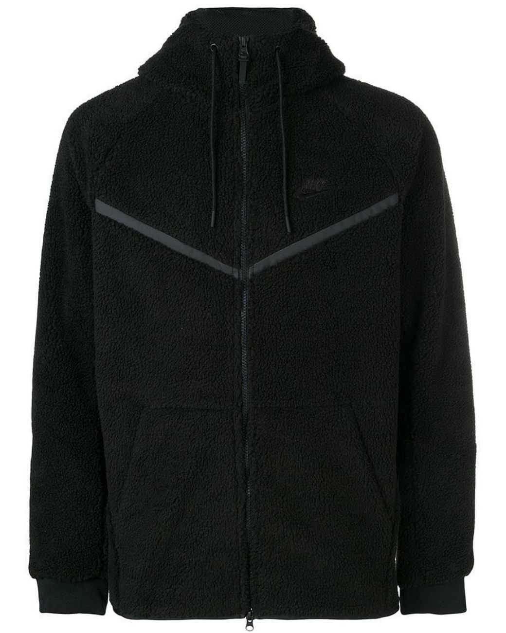 Nike Furry Hooded Jacket in Black for Men | Lyst