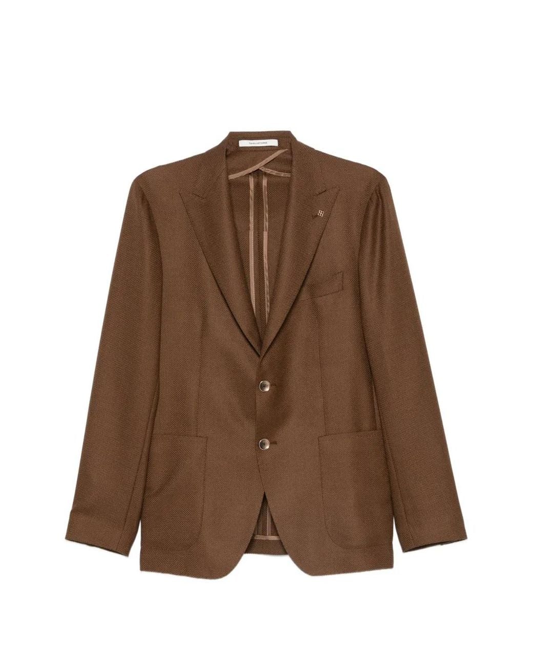 Tagliatore Brown Pin-Lapel Single-Breasted Blazer for men