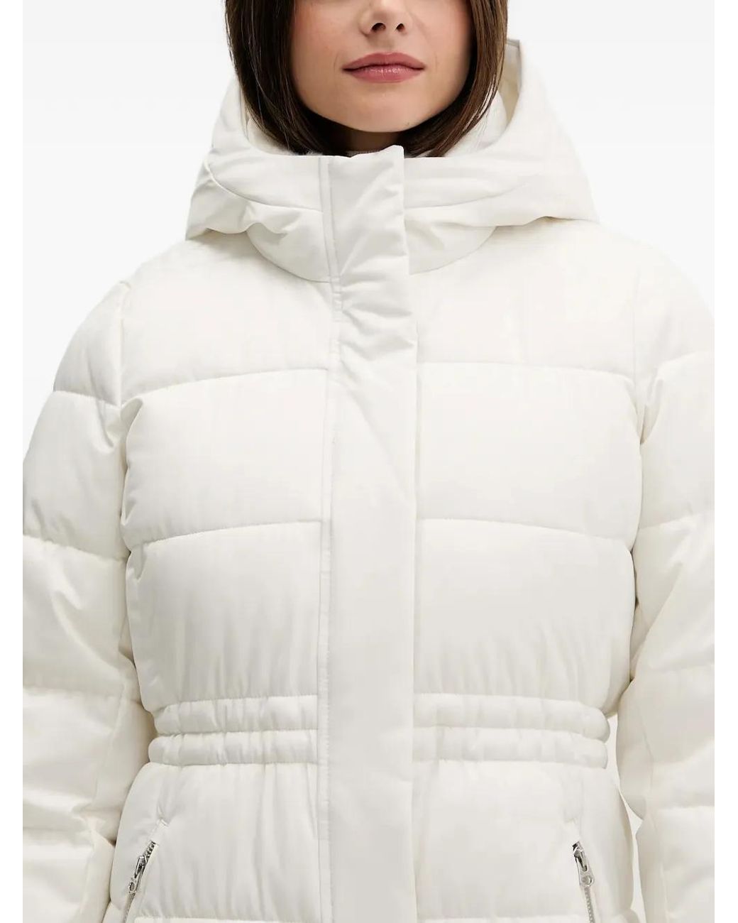 Hollister White Hooded Puffer Coat