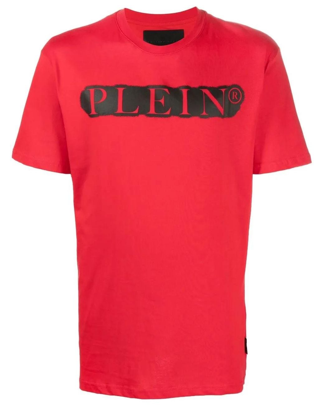 Philipp Plein Red Spray-Effect T-Shirt for men