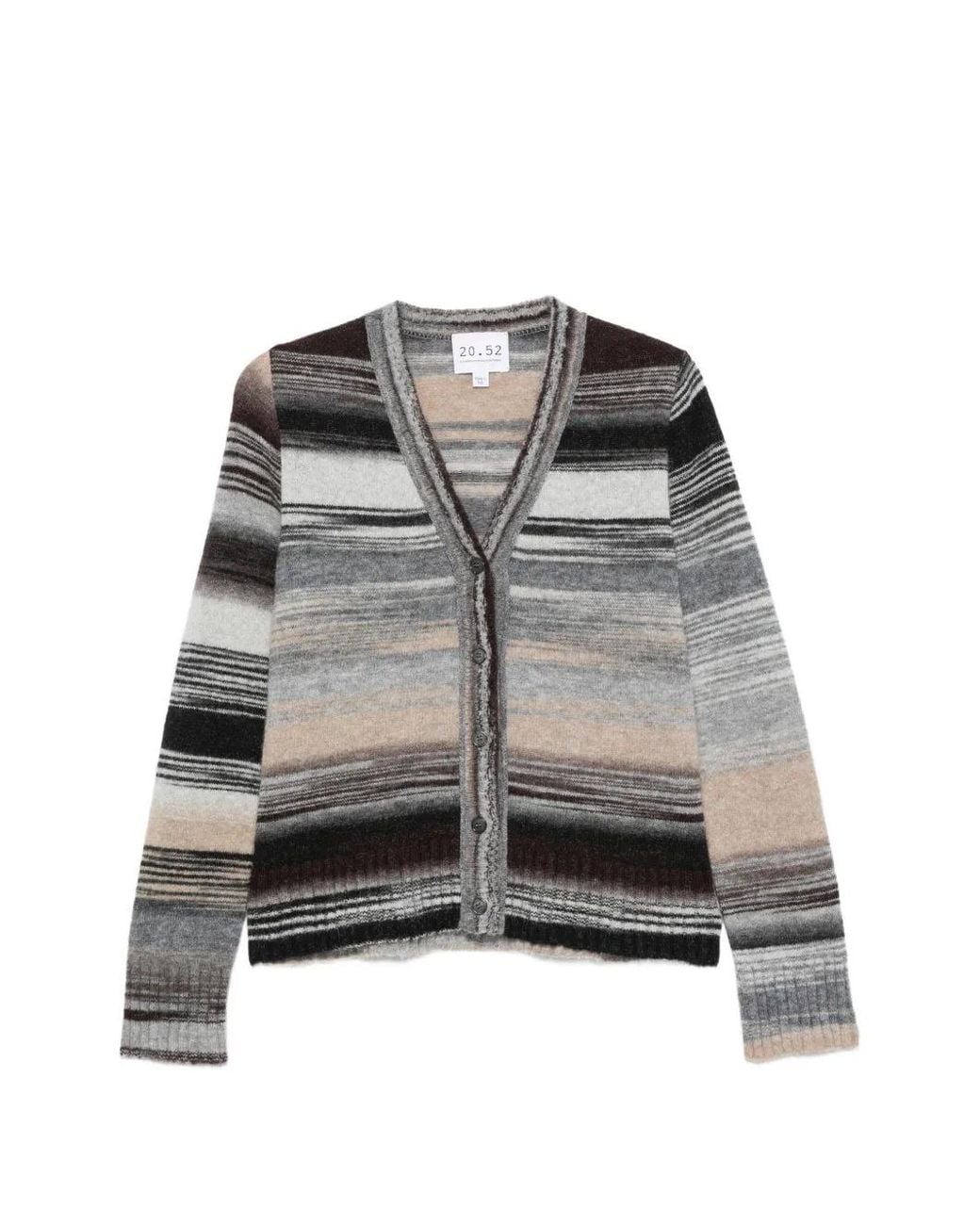 Neera Gray Degradé Striped Cardigan