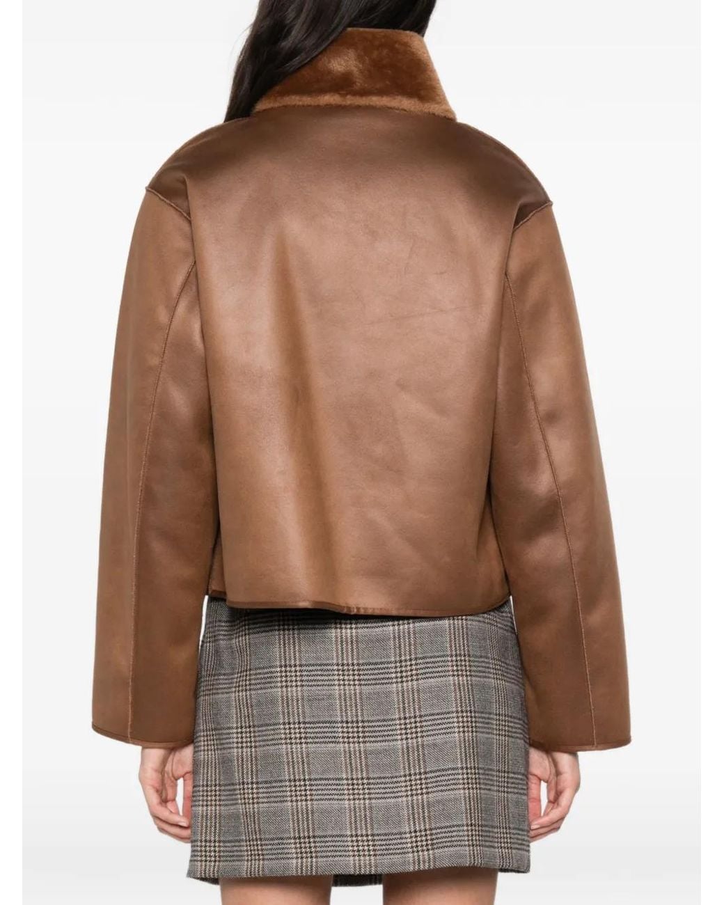 Pennyblack Brown Faux-Fur Reversible Jacket