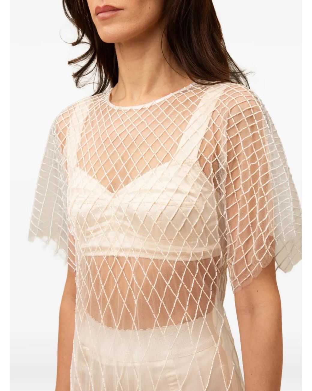 Contessa Mills White Wraith Midi Dress