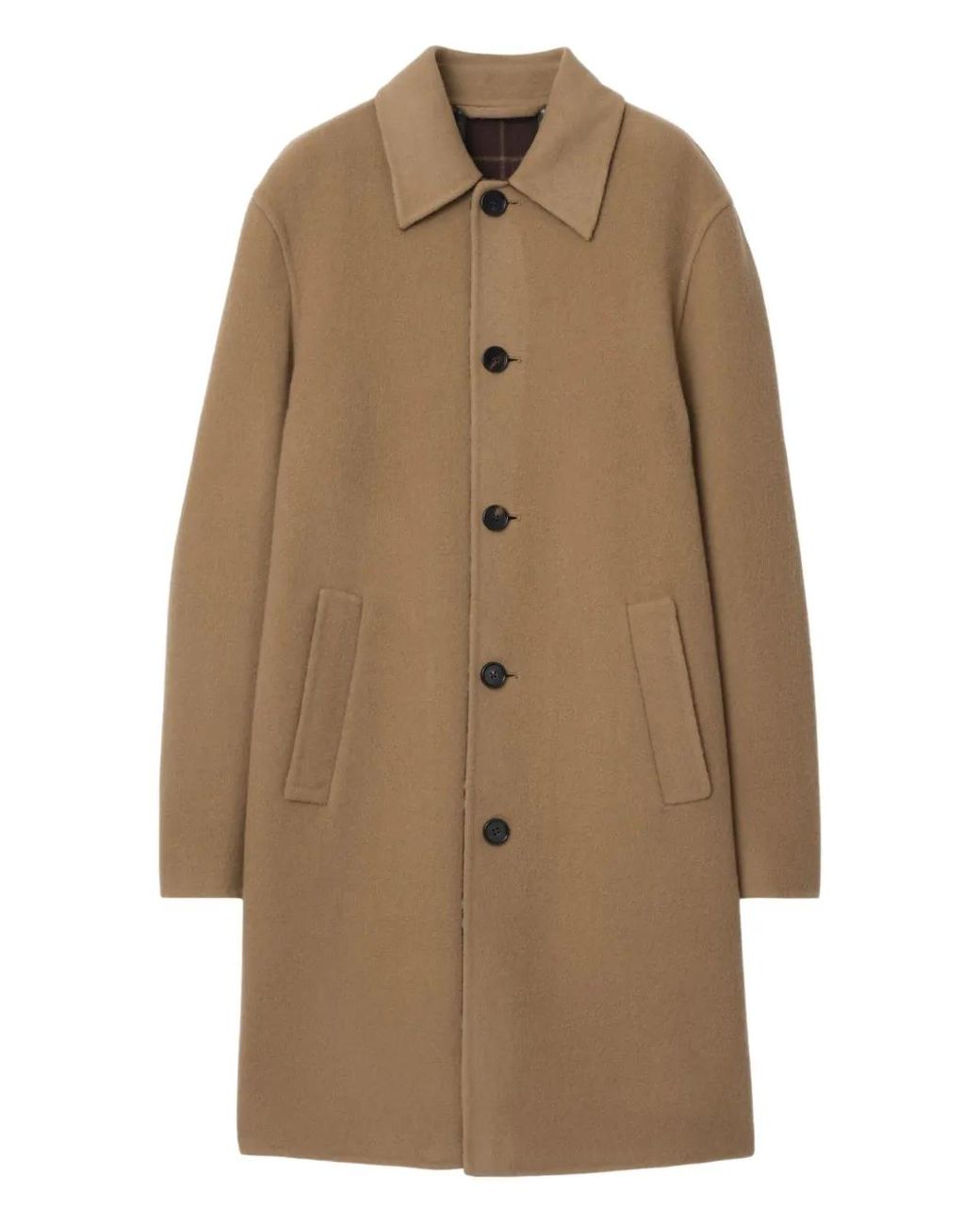 Burberry Natural Wool Mid-Length Car Coat for men