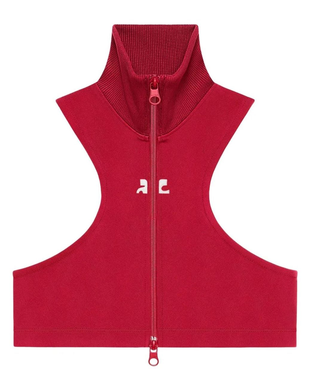 Courreges Red Cropped Gilet