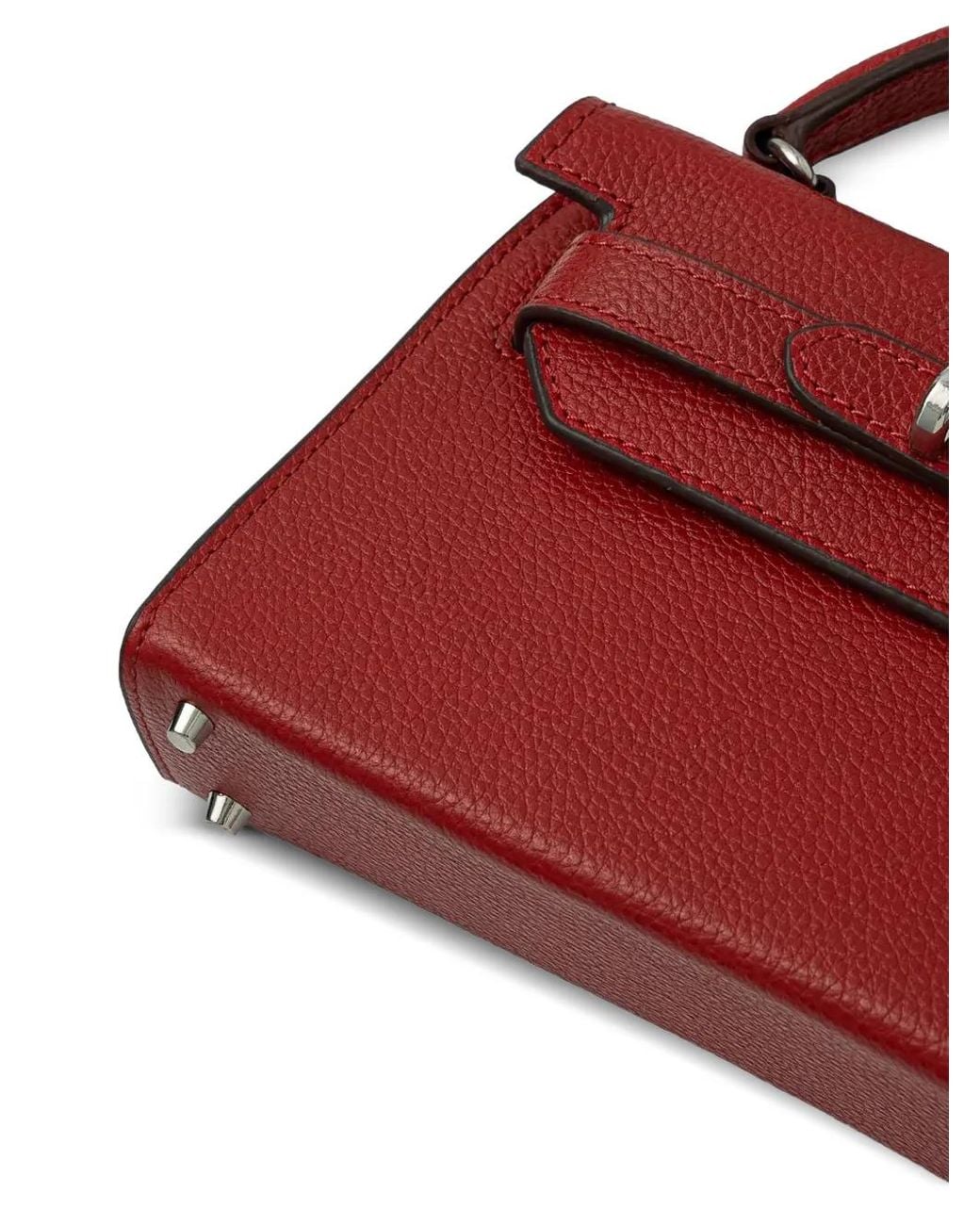 Silvian Heach Red Sanita Grained-Leather Tote Bag