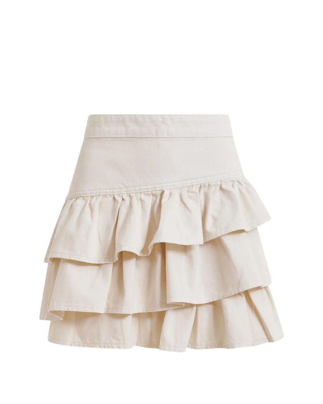 Essentiel Antwerp White Ruffled Mini Skirt