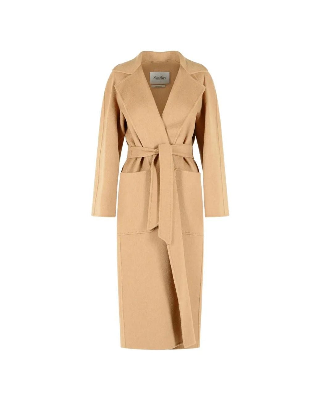 Max Mara Natural Belted Raglan-Sleeve Coat