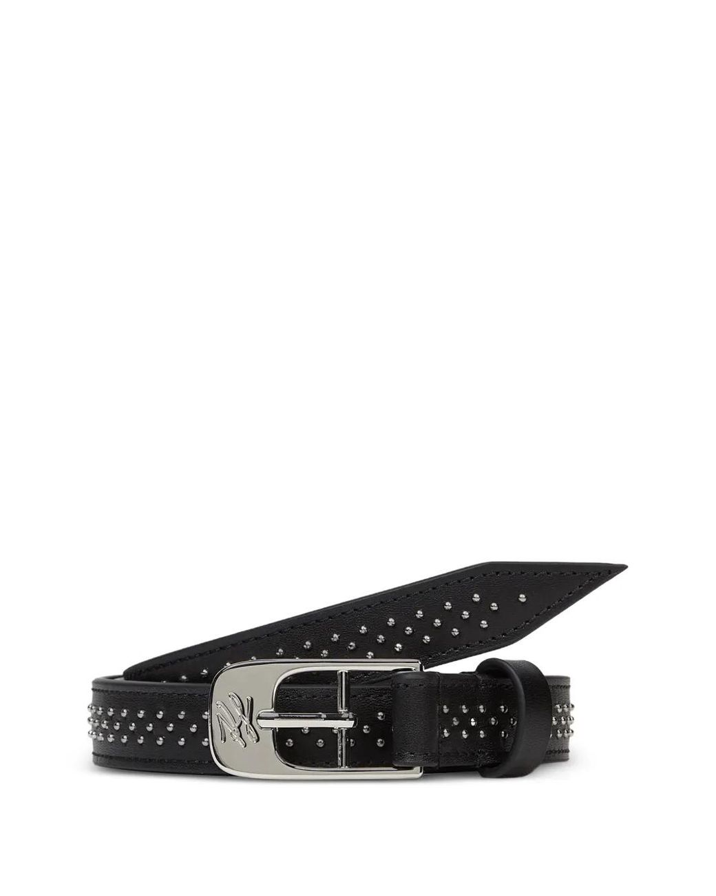 Karl Lagerfeld White Ceinture K/Autograph À Clous