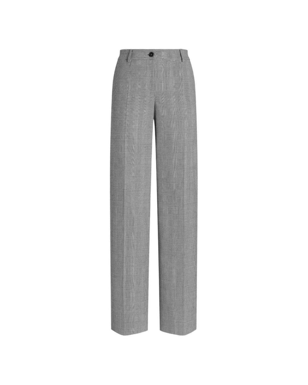 Dolce & Gabbana Gray Glen Plaid Wool Trousers