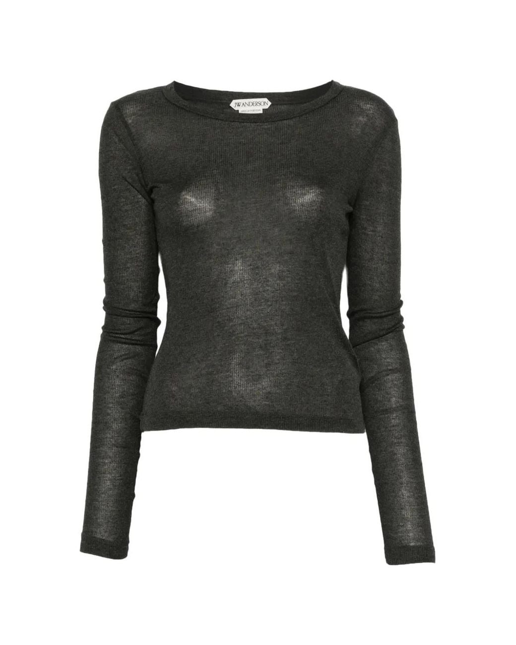 J.W. Anderson Blue Long-Sleeve Crew-Neckline Top