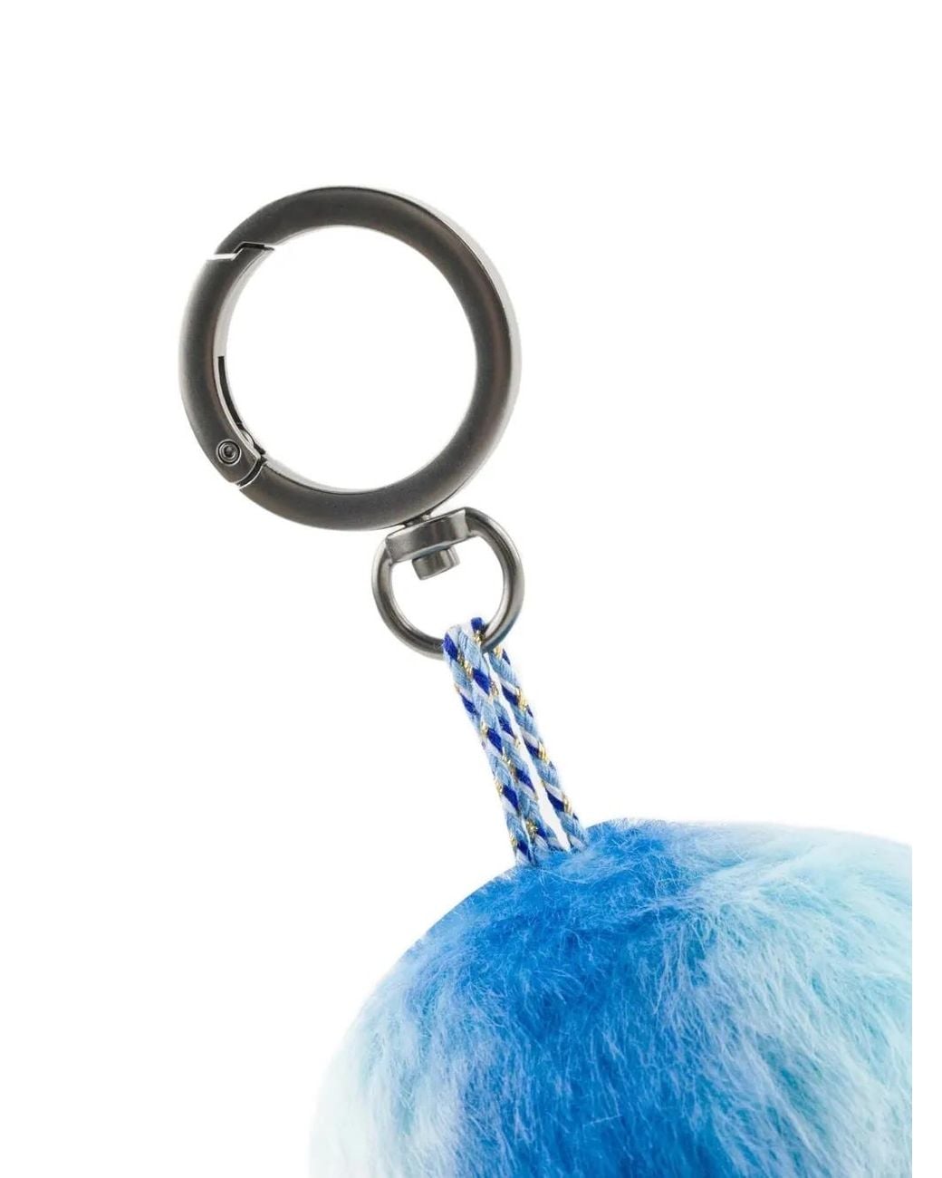 Evisu Blue Daruma Faux-Fur Keyring