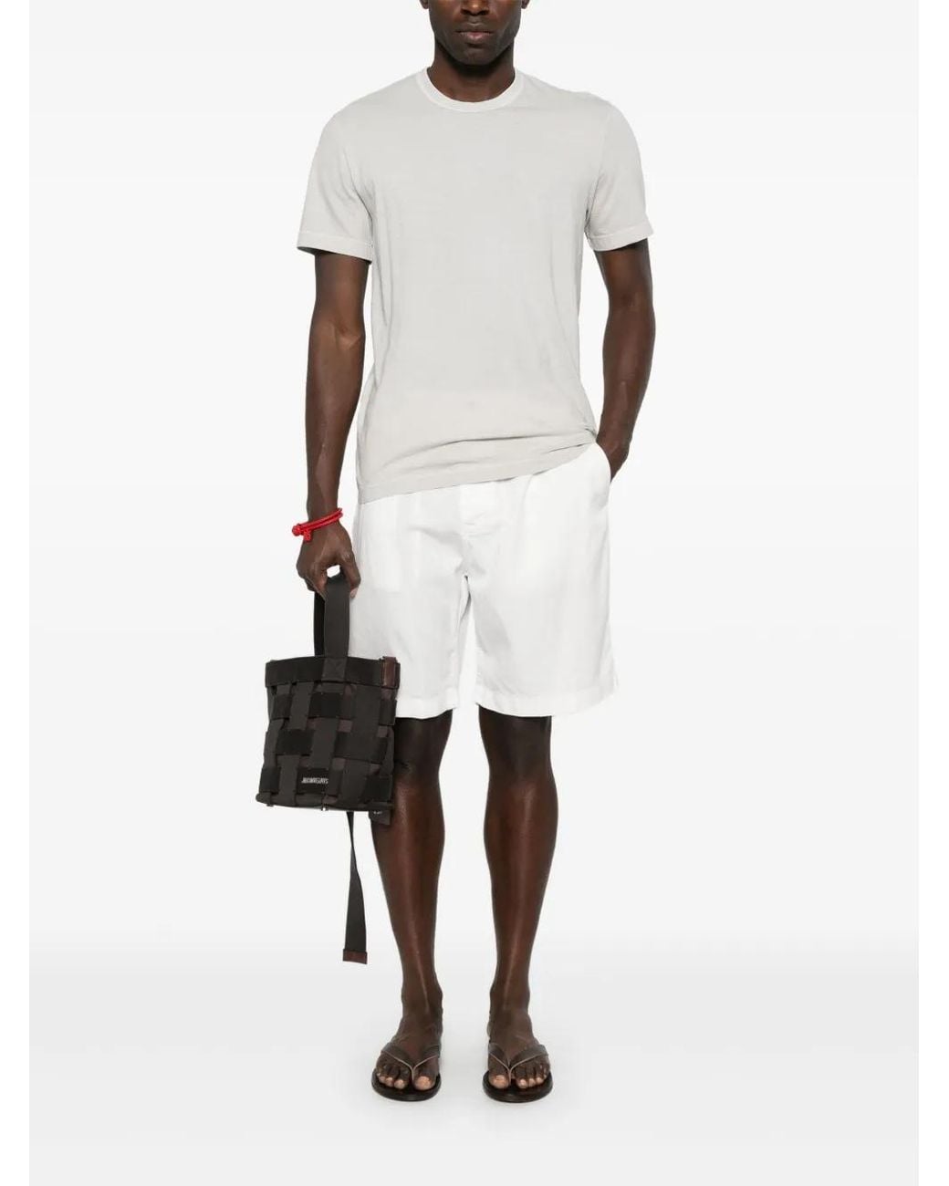 Altea White Elasticated-Waistband Shorts for men