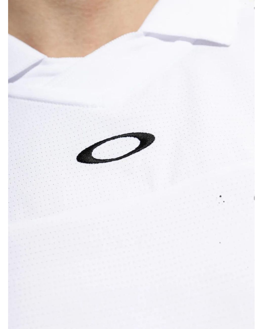 Oakley White T-Shirt À Col Et Logo Brodé for men