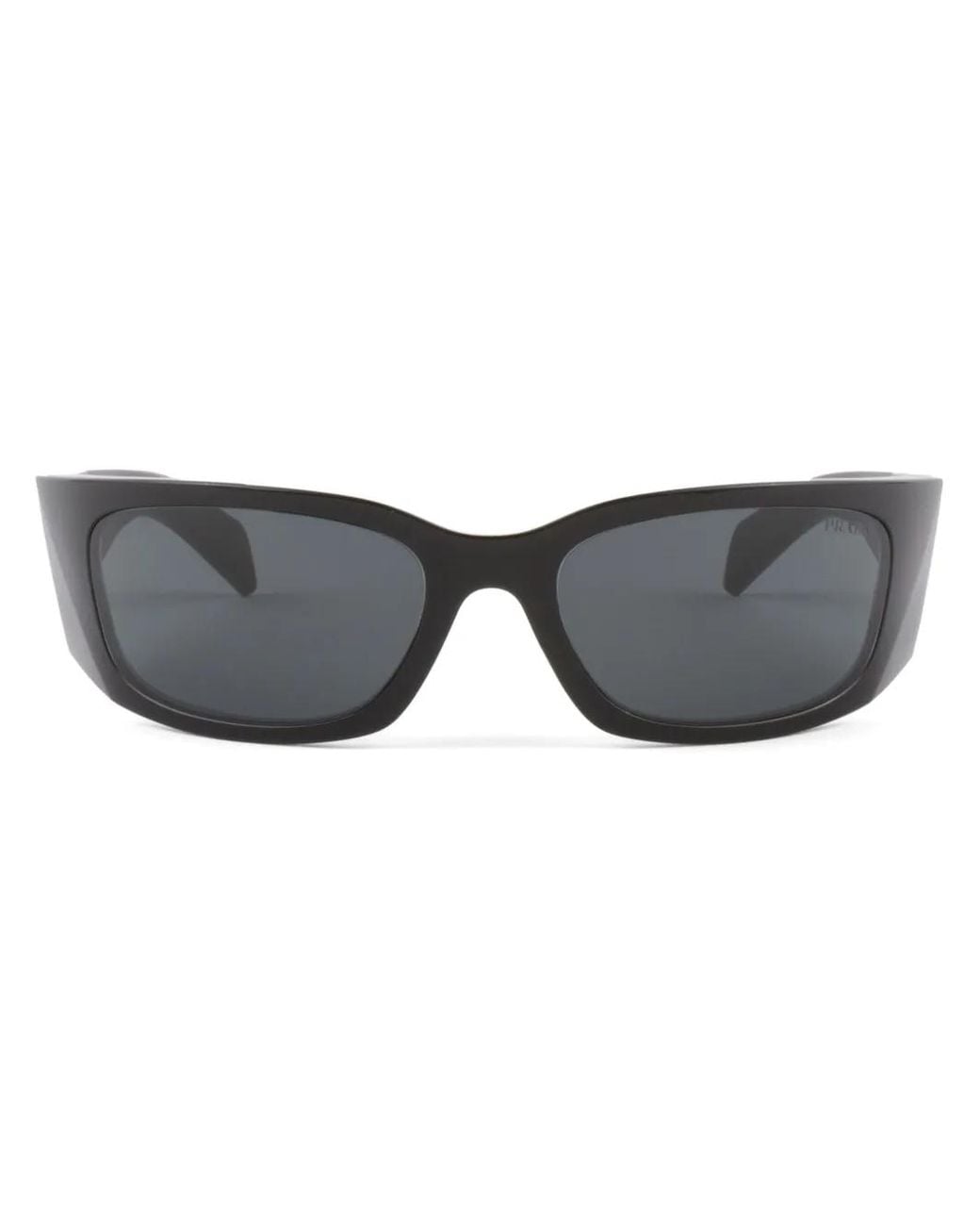 Prada Gray Symbole Wraparound-Frame Sunglasses