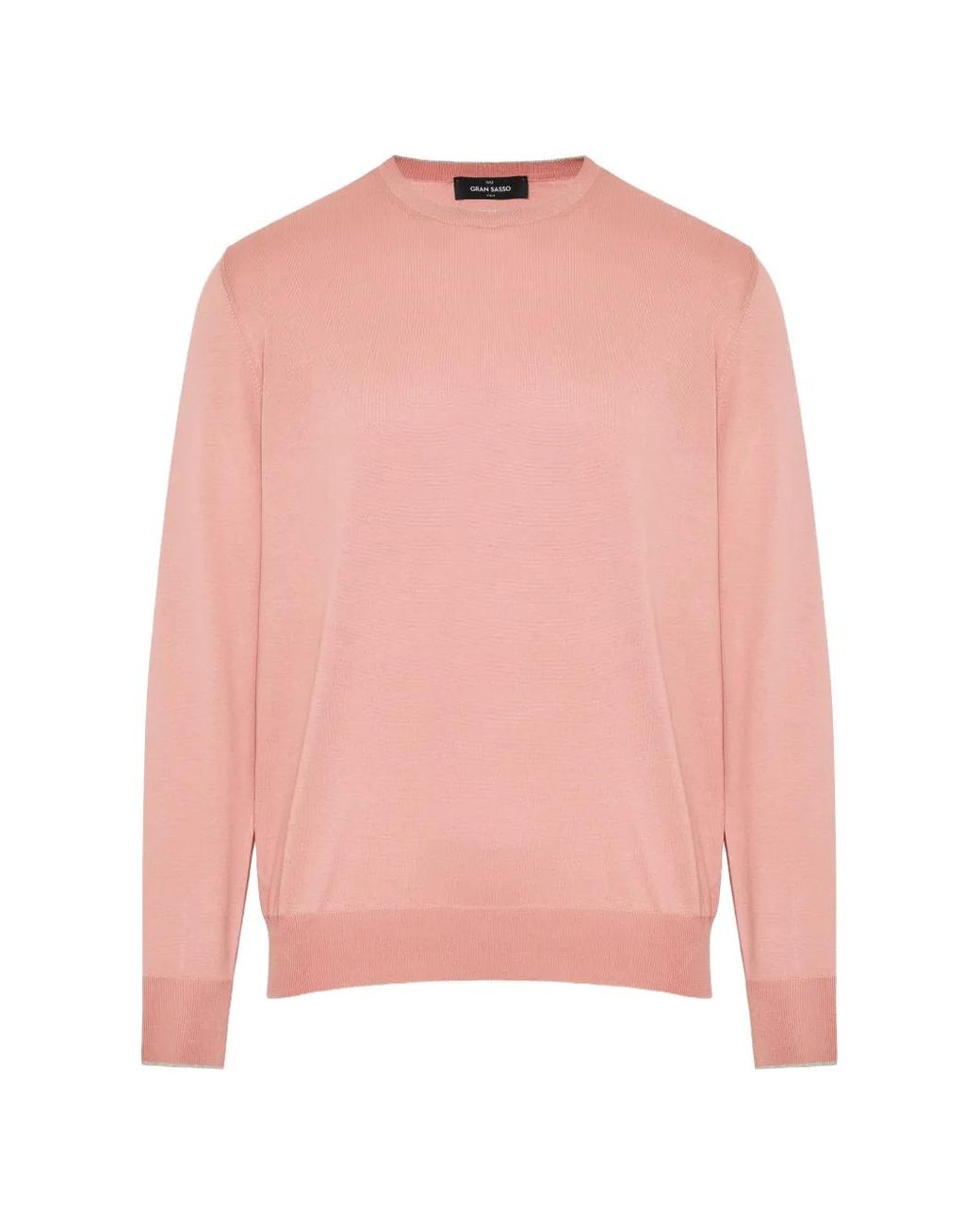 Gran Sasso Pink Crew-Neck Long-Sleeve Sweater for men