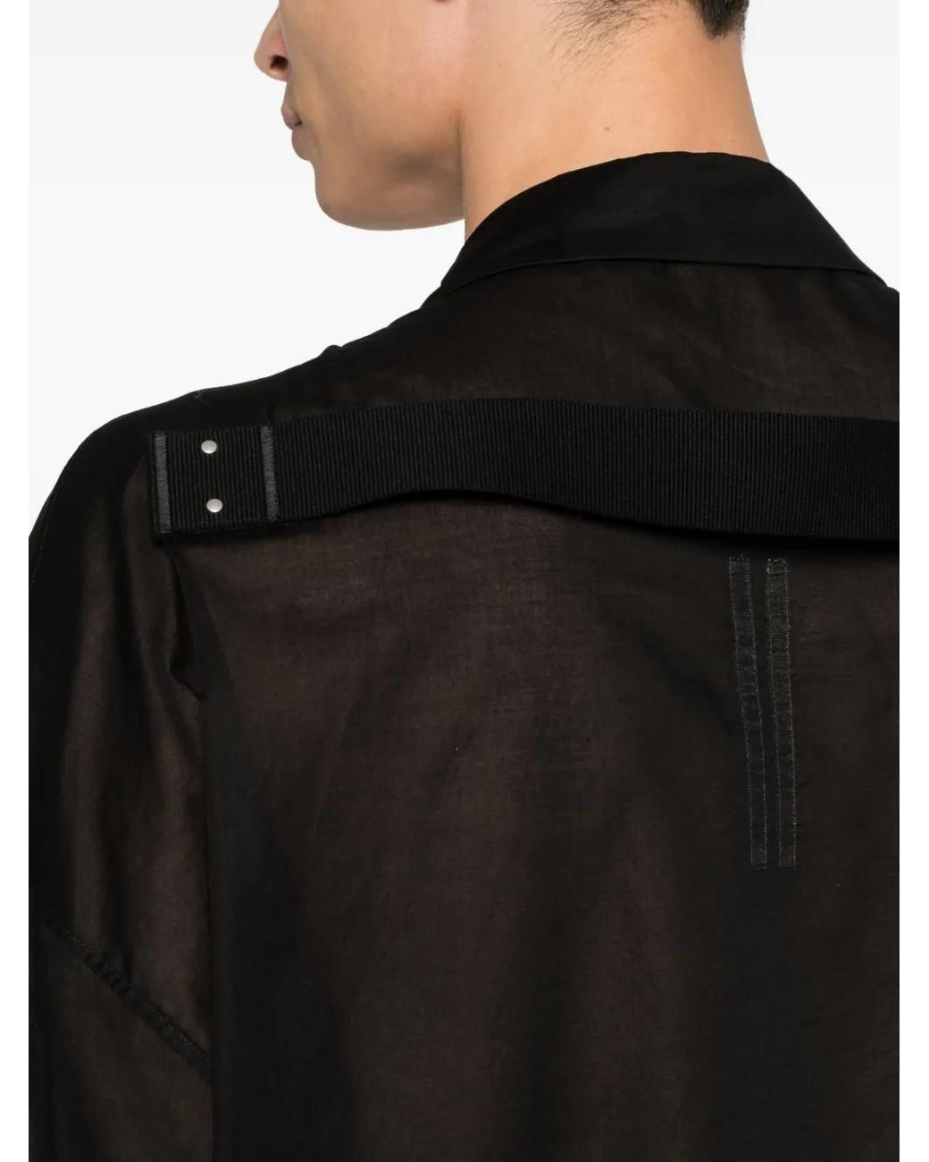 Rick Owens Black Chest-Pocket Shirt for men