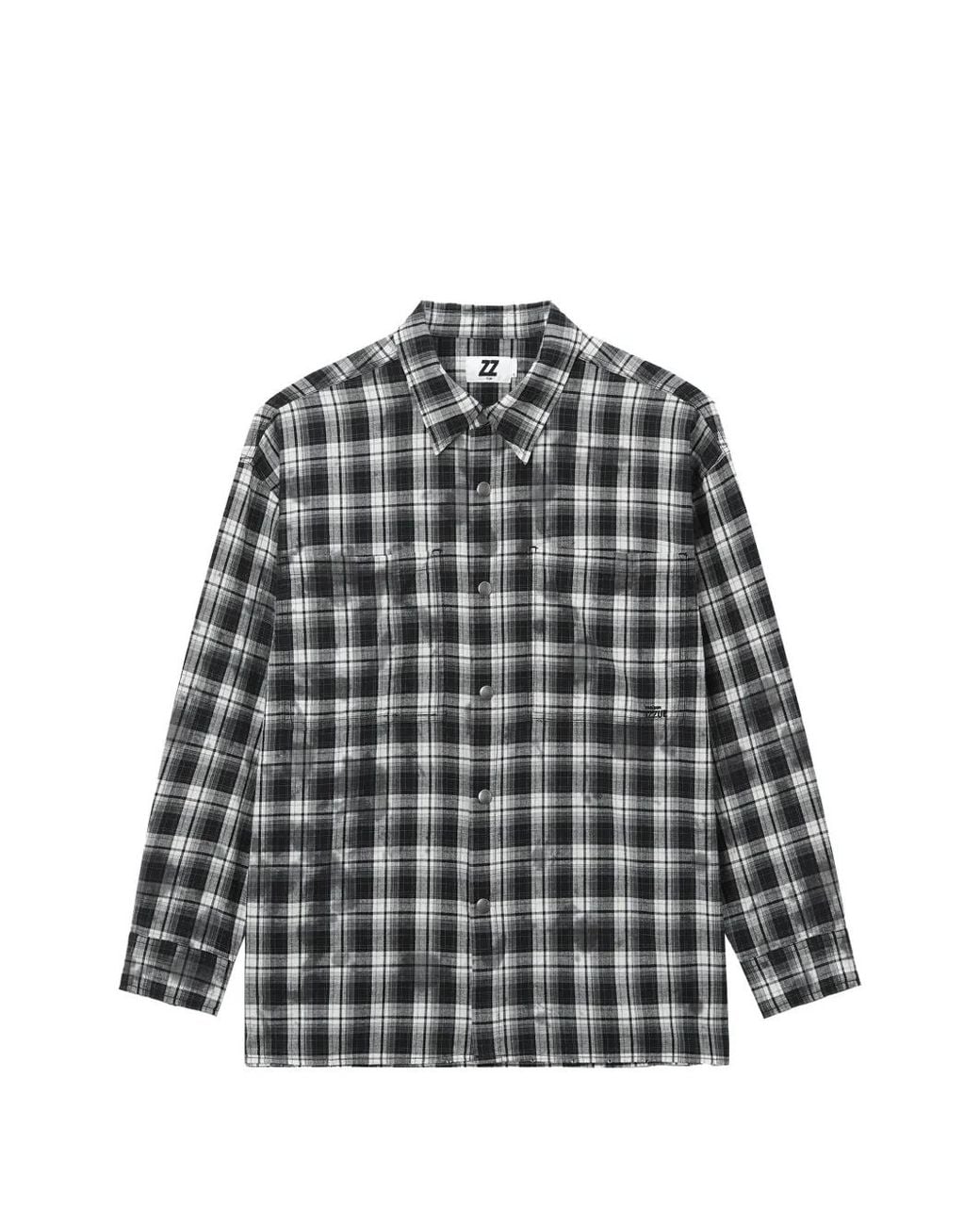 Izzue Gray Check-Pattern Shirt for men