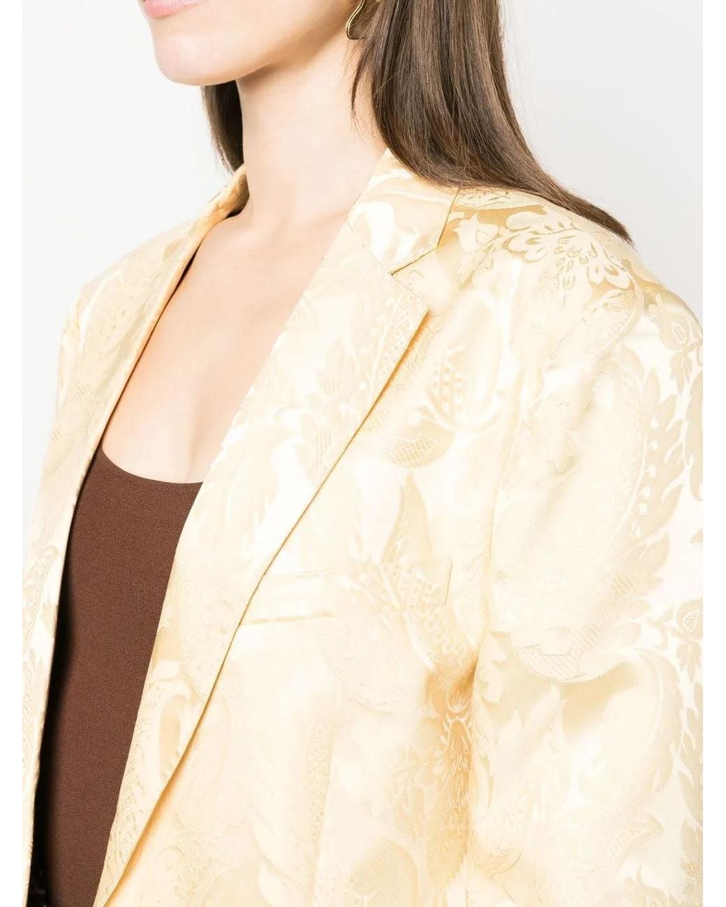 Etro Natural Patterned-Jacquard Single-Breasted Blazer