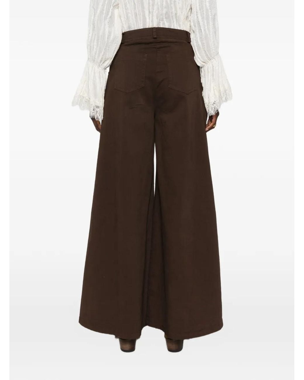 PHILIA LOFT Brown Tassel-Detail Palazzo Pants