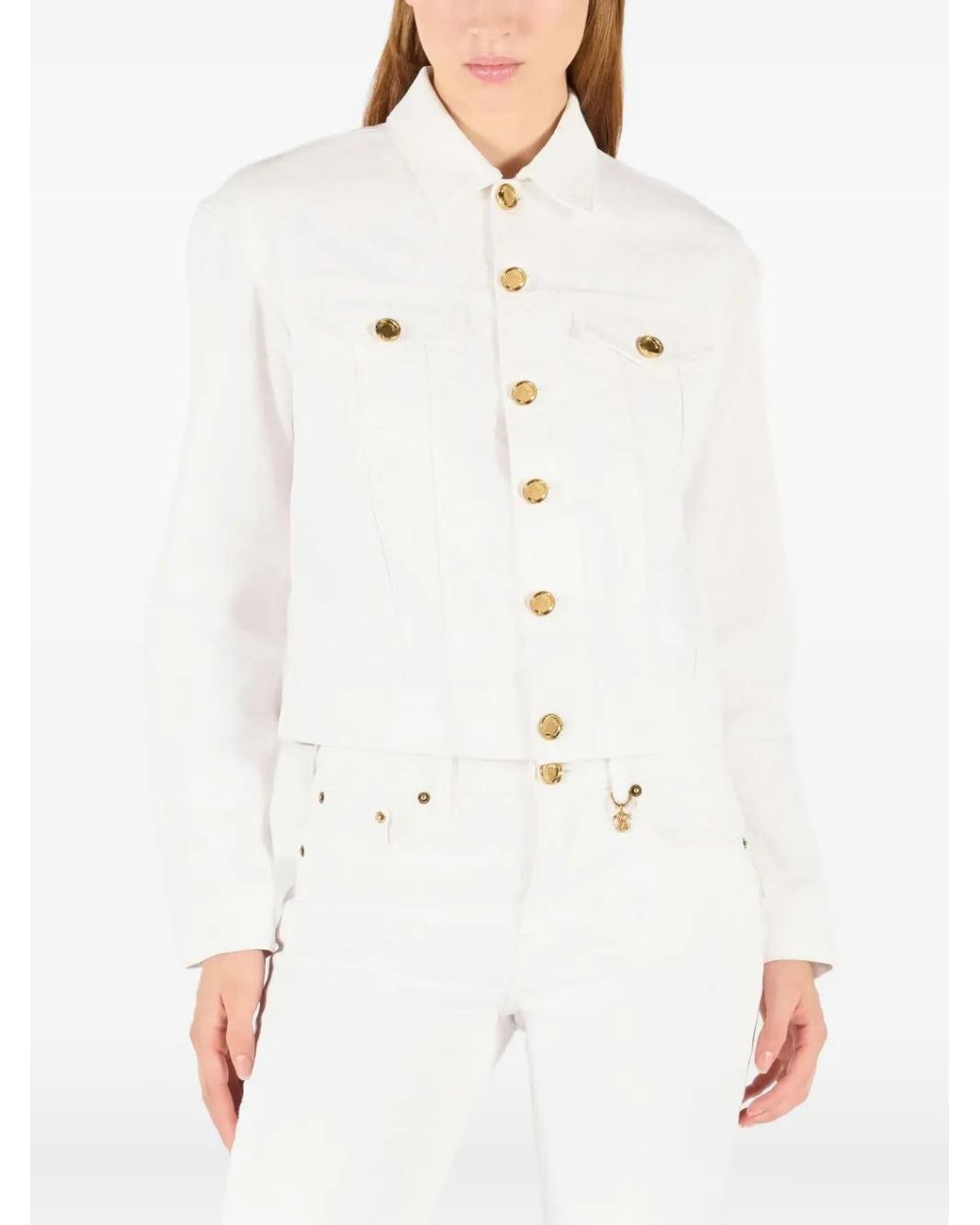 Roberto Cavalli White Cropped Jacket