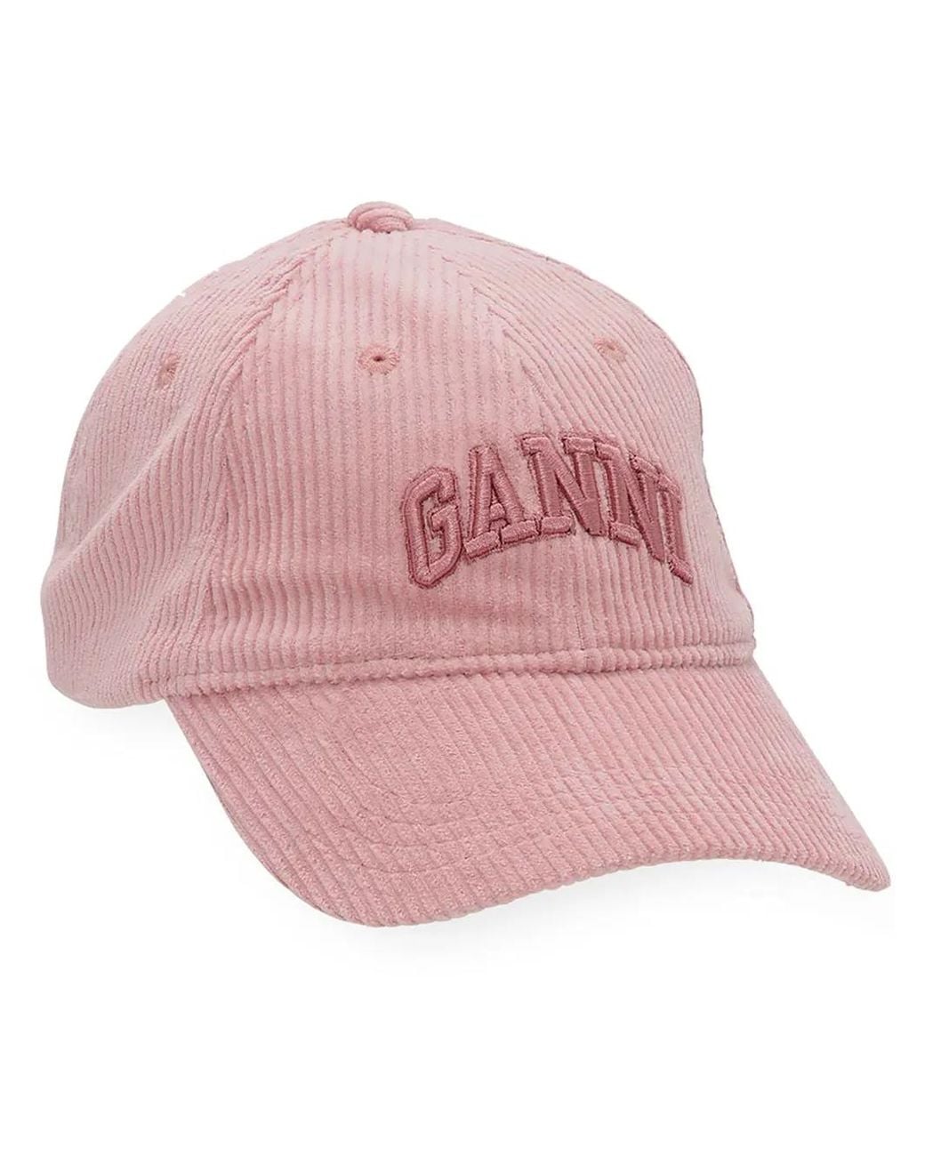 Ganni Pink Corduroy Cap