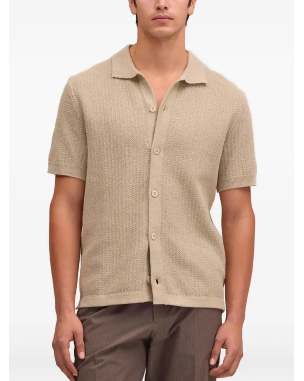 NN07 Natural Ares Knitted Shirt for men