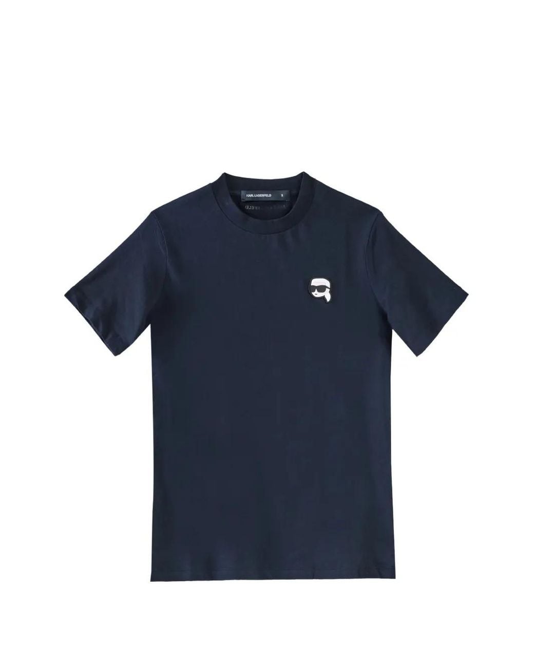 Karl Lagerfeld Blue Ikon-Patch T-Shirt for men