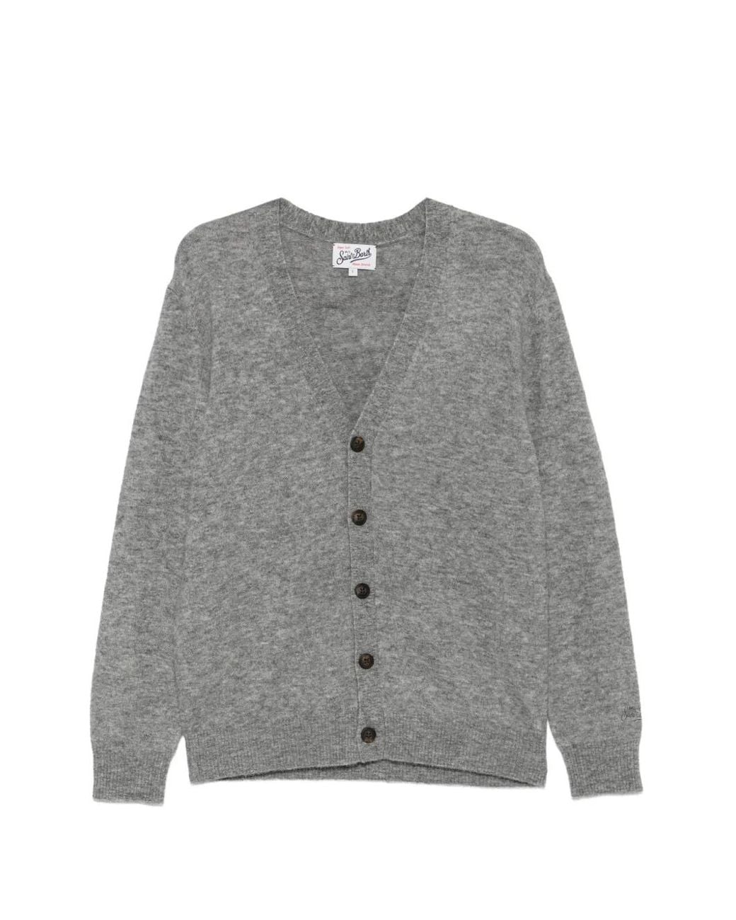 Mc2 Saint Barth Gray Herrinson V-Neck Button-Up Cardigan for men