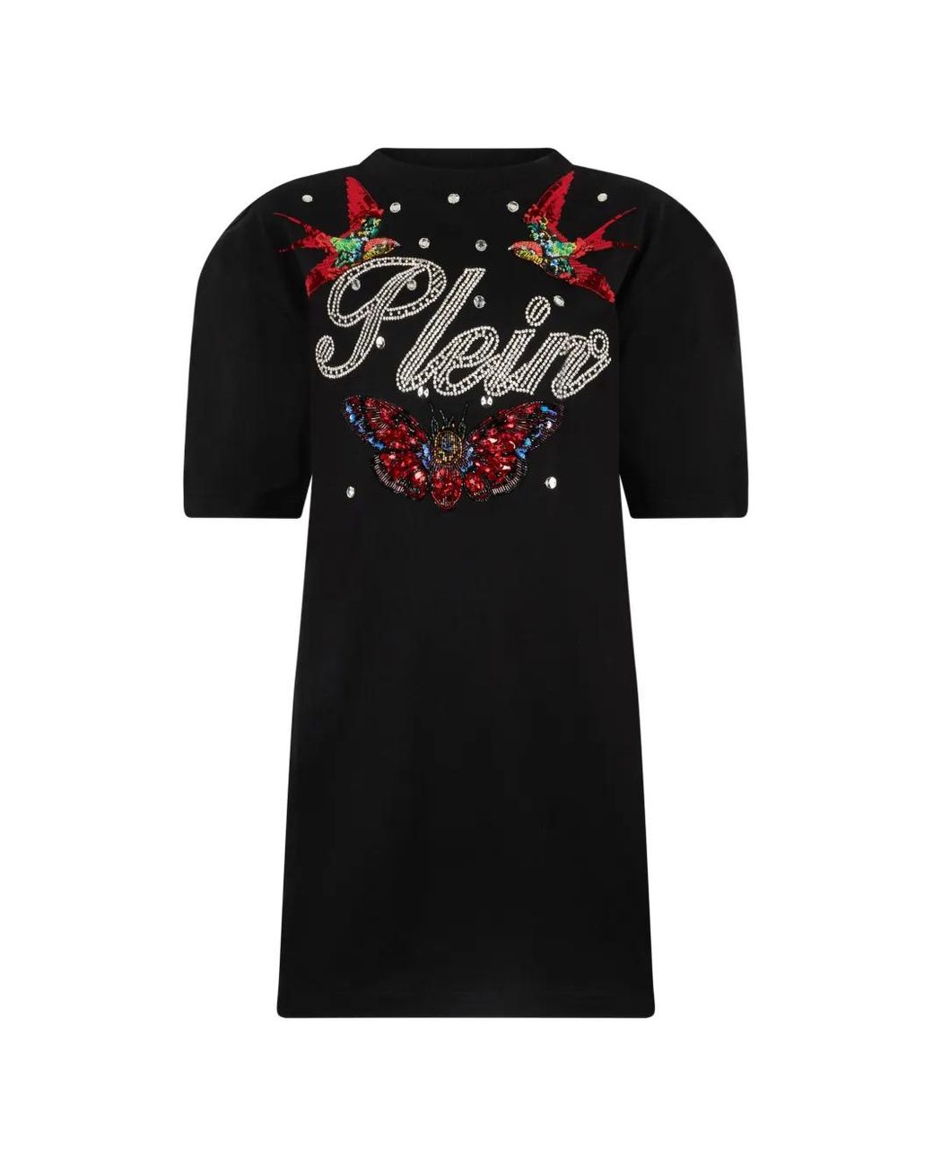 Philipp Plein Black Mini Open-Back Dress
