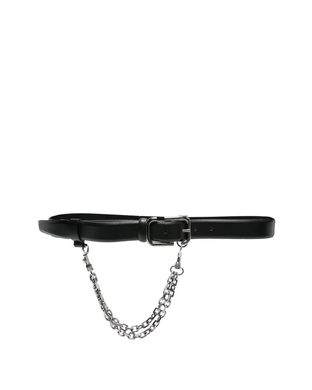 The Attico Black Chain-Detail Belt