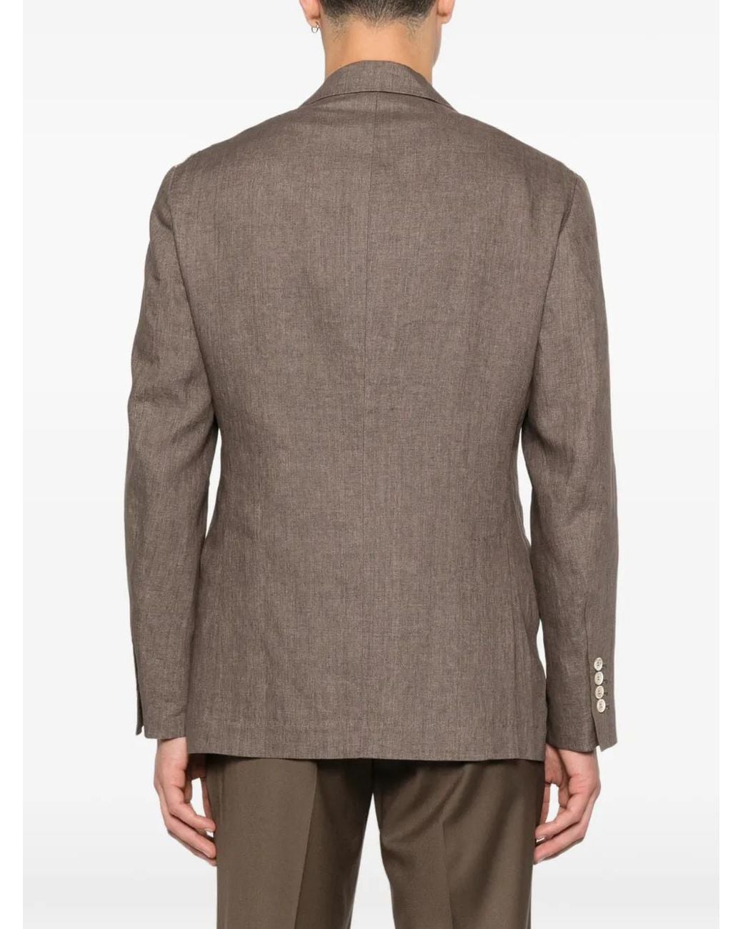Brunello Cucinelli Blazer Mit Fallendem Revers in Brown für Herren