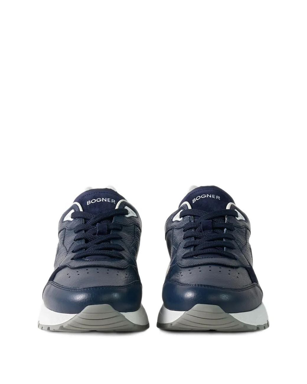 Bogner Blue Baltimore Panelled Leather Sneakers for men