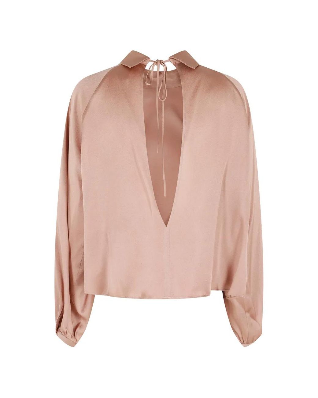 Semicouture Pink Carmina Tie Neck Blouse