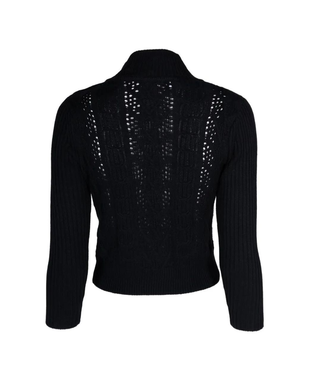 L'Agence Black Kamdyn Cable-Knit Sweater