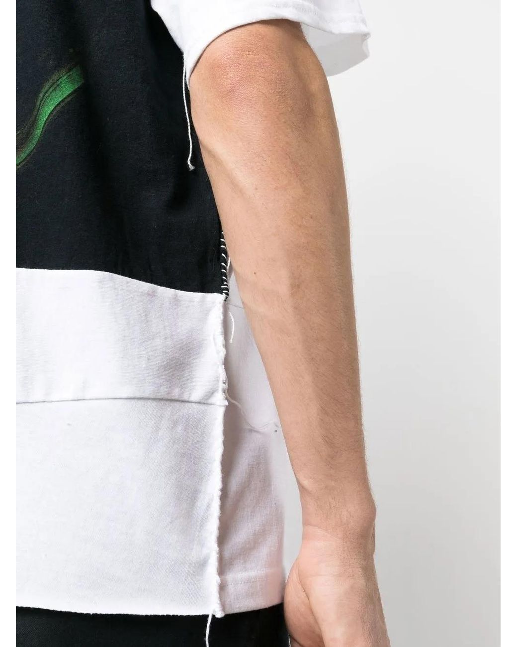 Children of the discordance White Graphic-Print Patchwork T-Shirt for men
