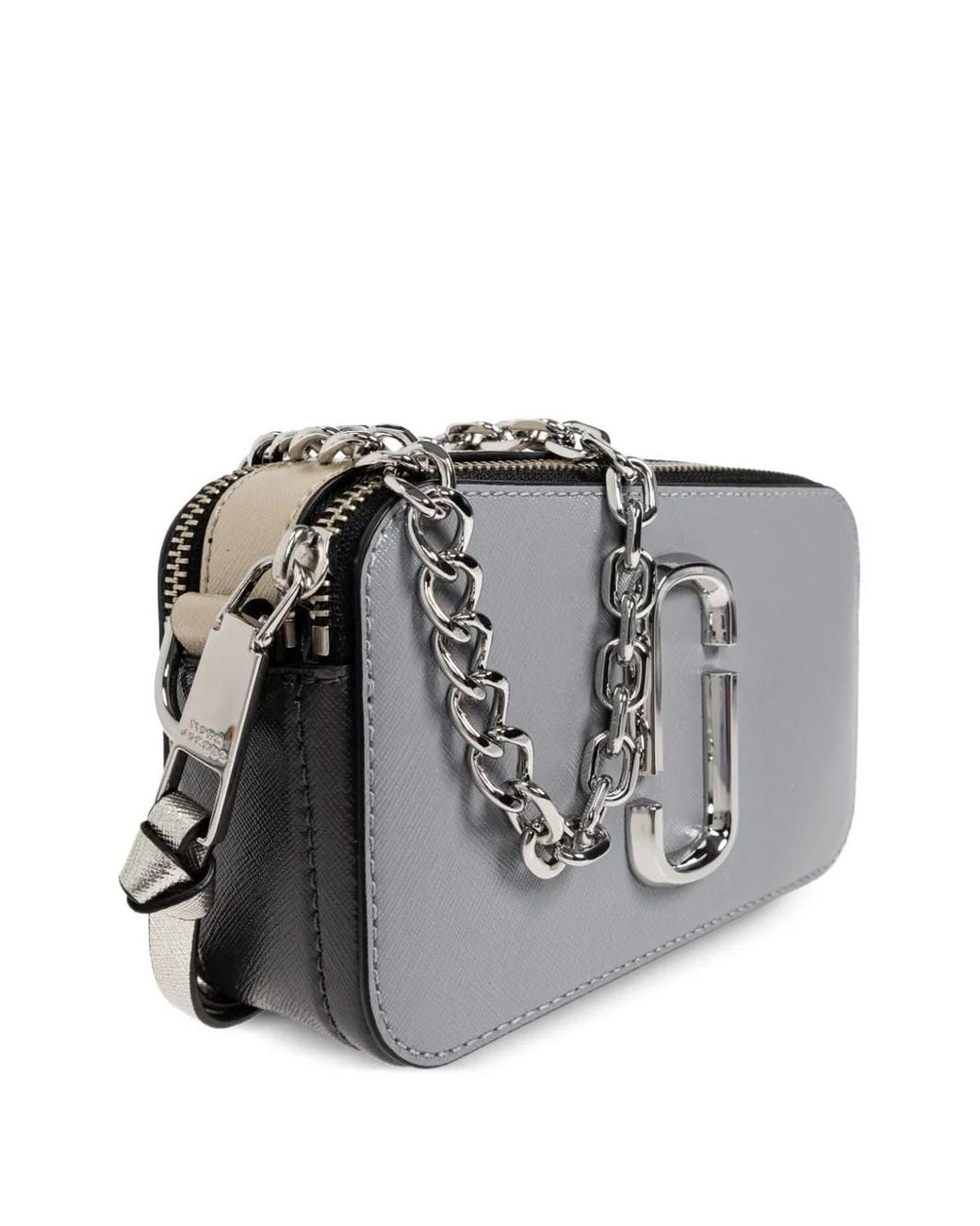 Marc Jacobs Gray The Colorblock Chain Snapshot Bag