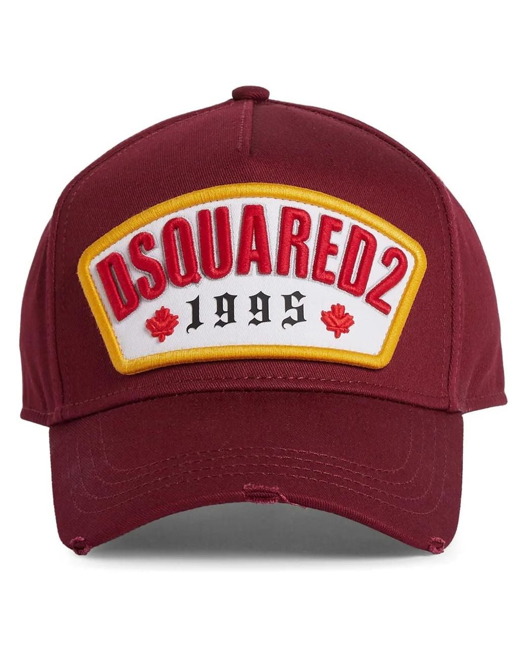 DSquared² Red Baseball Cap Gabardine for men